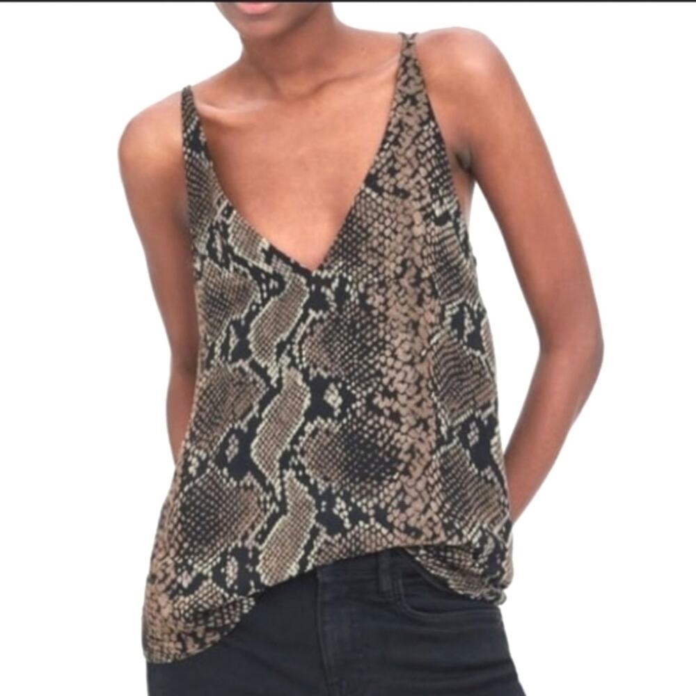 Zara Snake Print Sheer strappy tank sz small - Picture 10 of 11